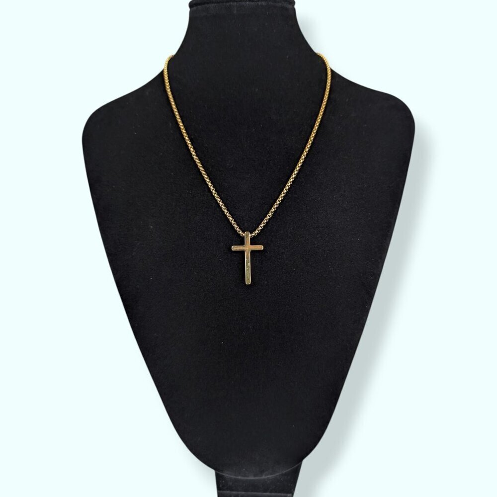 (2/$20) Metal Chain Cross Pendant Necklace - Picture 2 of 6